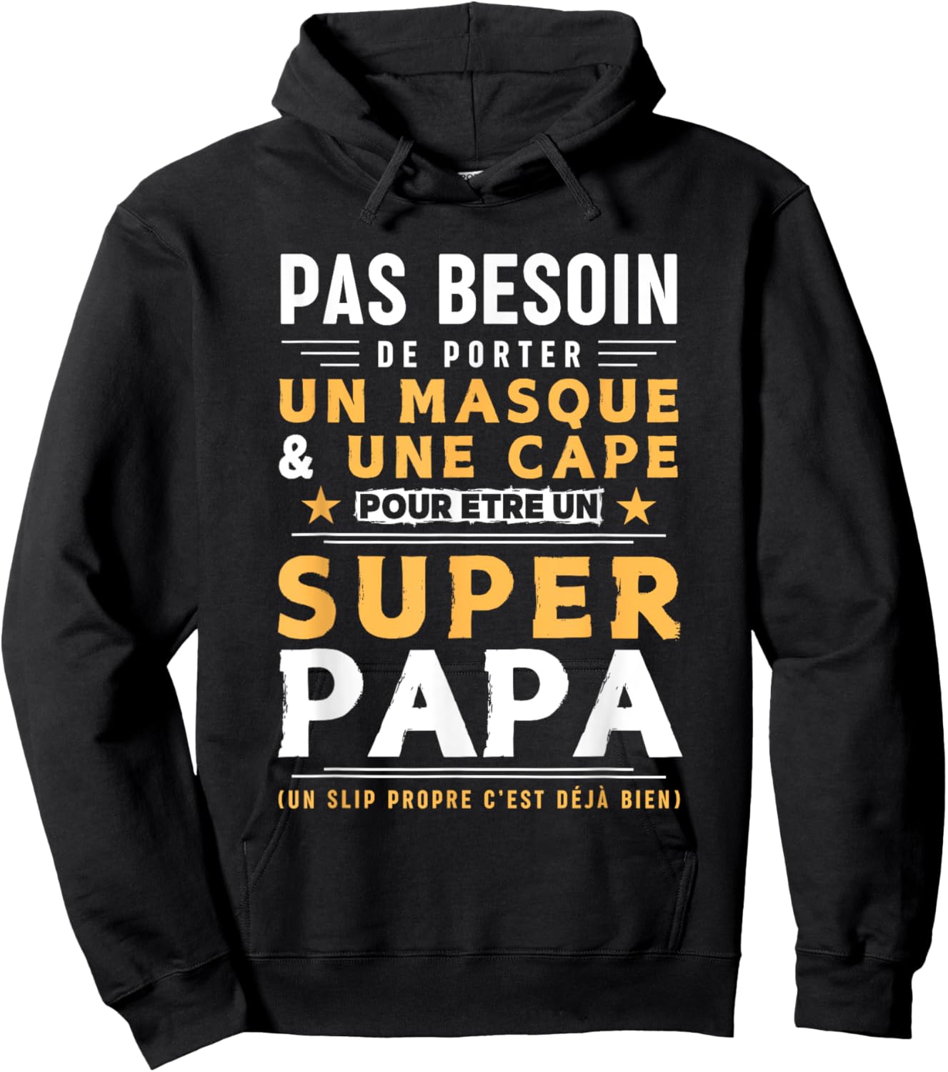 Man Humour PAPA - Clean Brief Super Papa , Black, S Hoodie - Hoodie | Black