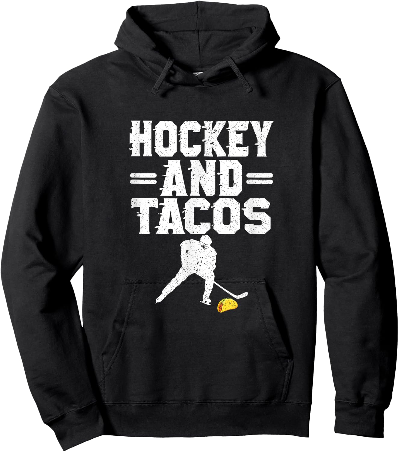 Hockey And Tacos Mexican Food Lover Hockey Player Outfit Hoodie - Hoodie | Black
