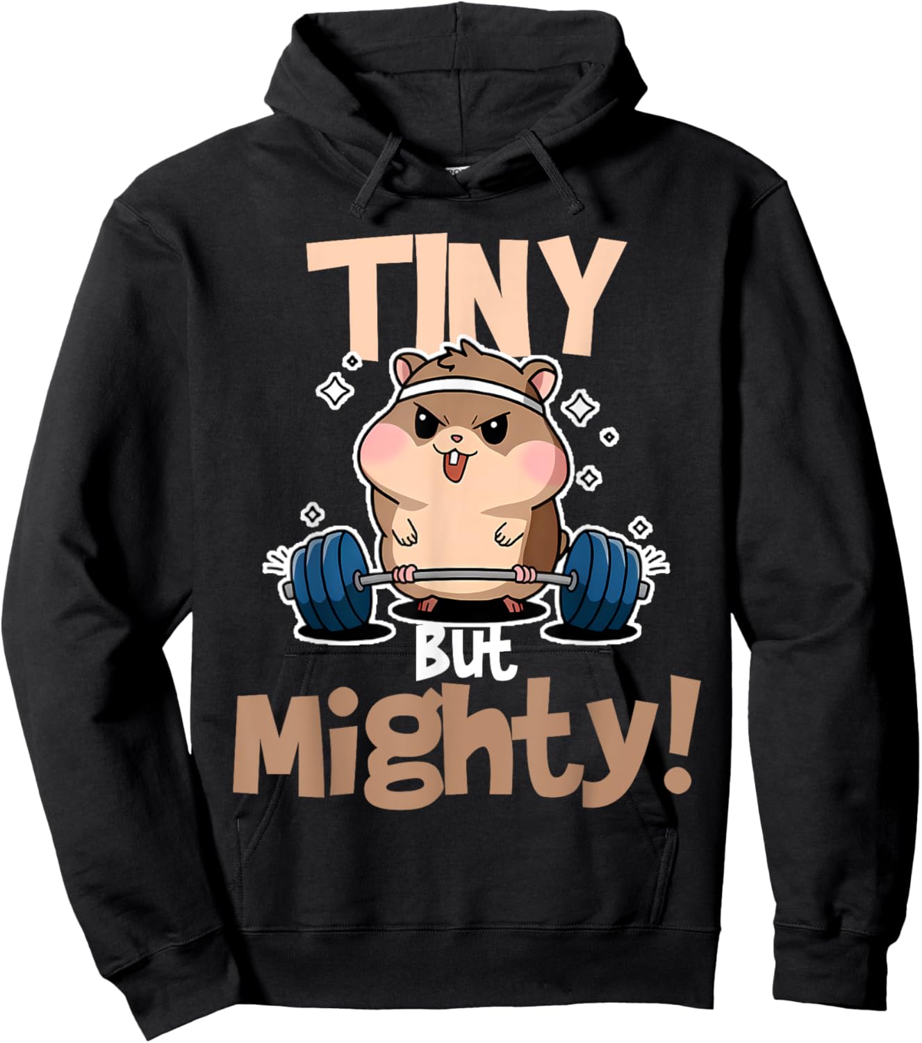 Weightlifting Hamster Tiny but Mighty! Hoodie - Hoodie | Black