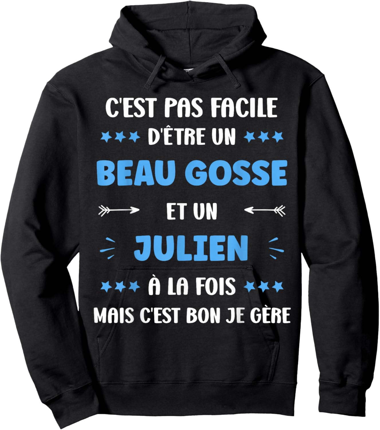 Beau gosse Super Julien Boys Humour Name Julien , Black, S Hoodie - Hoodie | Black