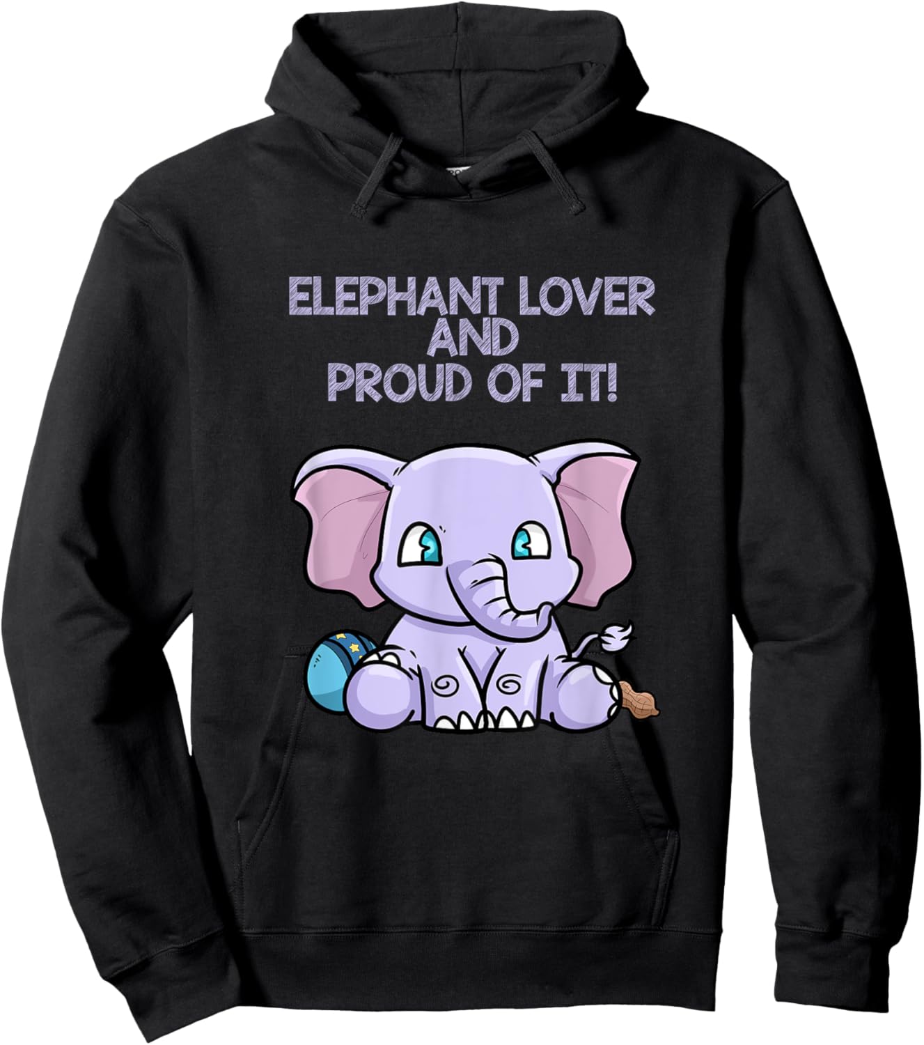 Elephant Lover And Proud Of It Colorful Graphic Hoodie - Hoodie | Black