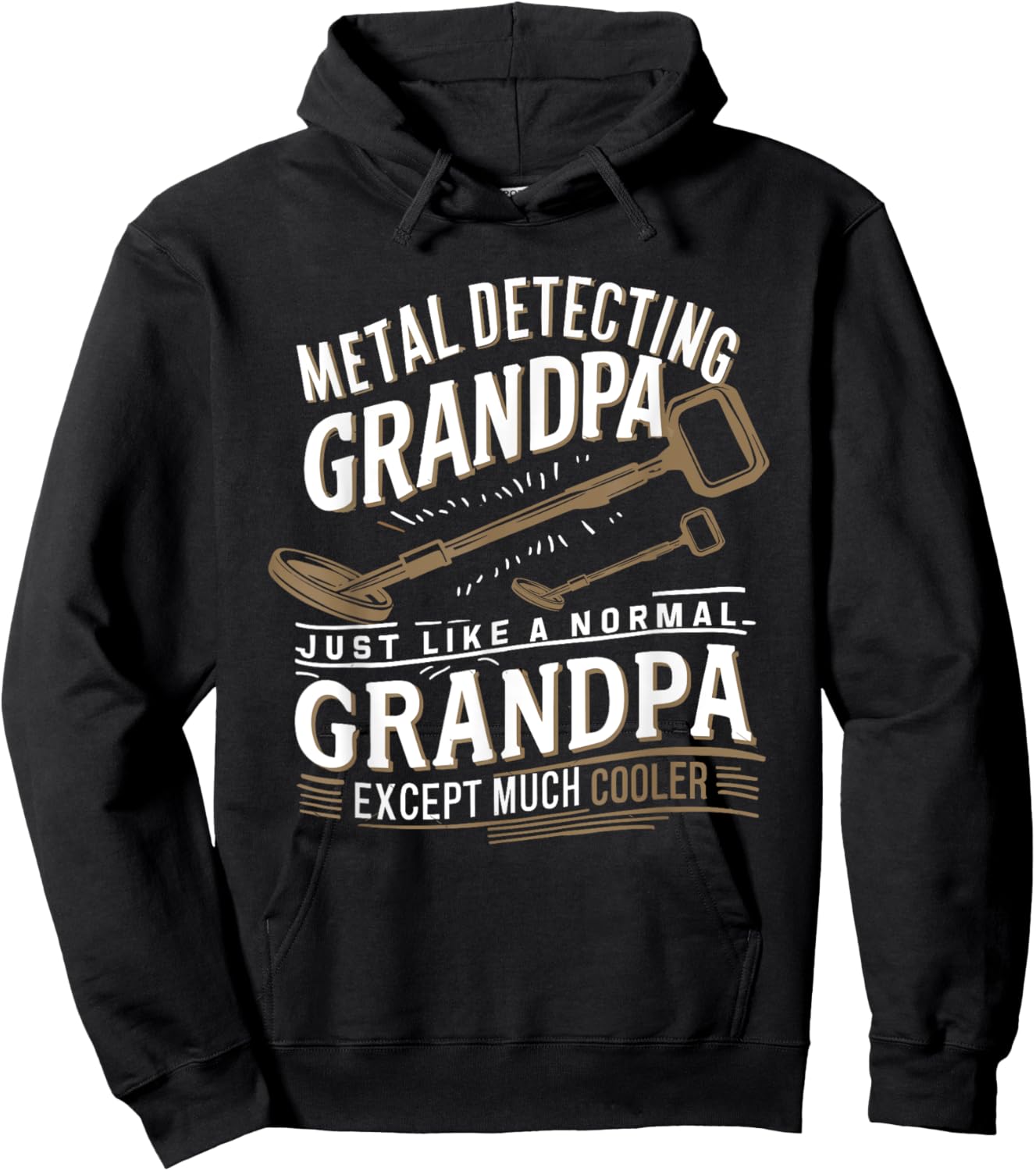 Grandpa Metal Detecting Treasure Hunter Metal Detector Hoodie - Hoodie | Black