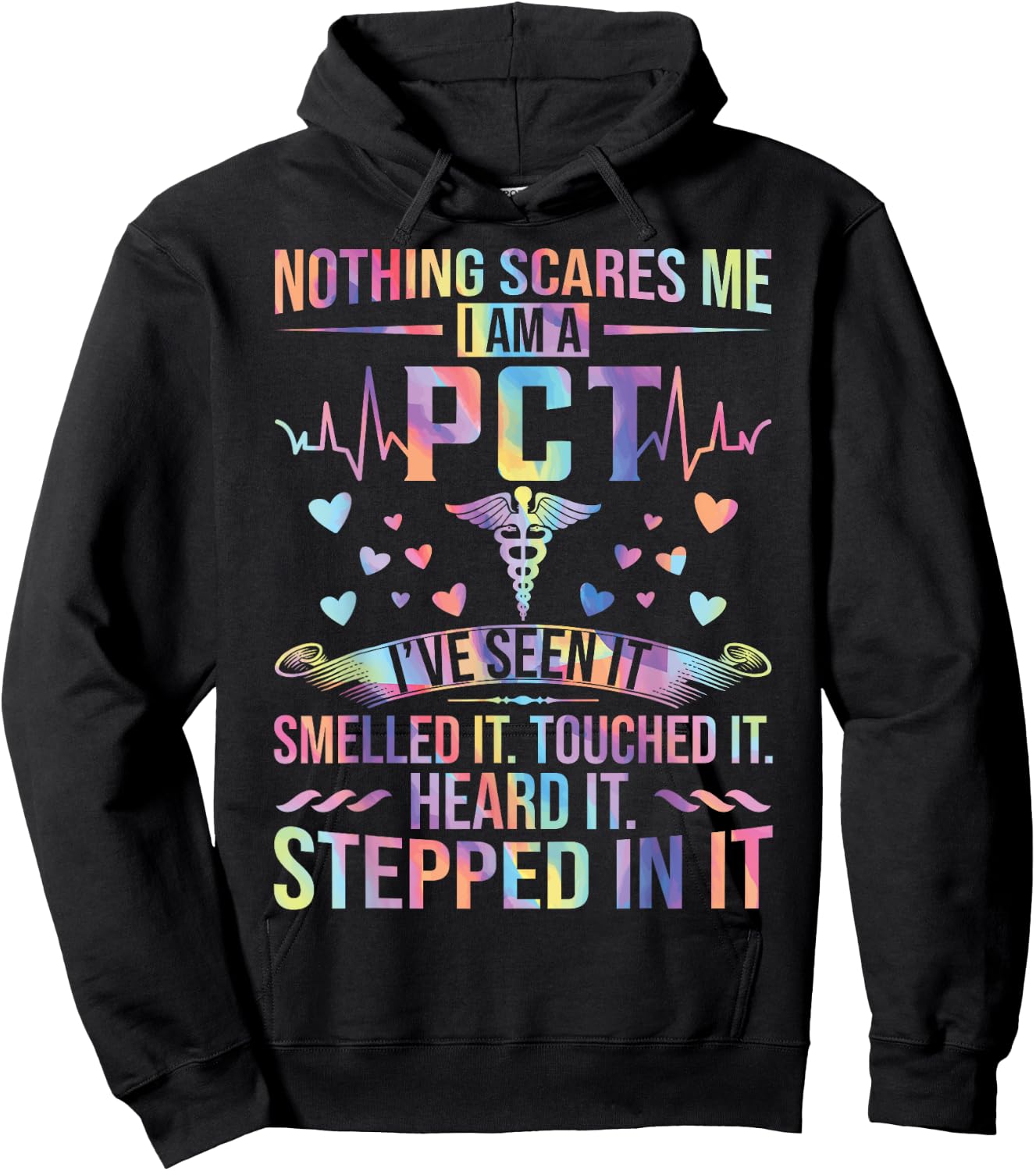 PCT Week Nothing Scares Me Funny Patient Care Technician Hoodie - Hoodie | Black
