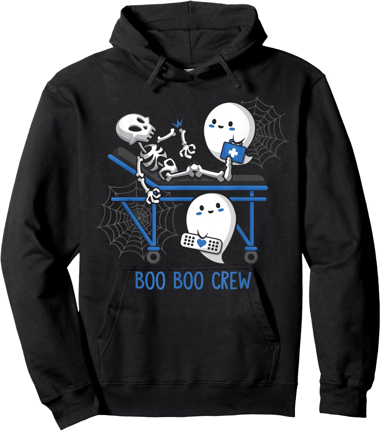 Boo Boo Crew Ghost Doctor Paramedic EMT Nurse Halloween Hoodie - Hoodie | Black