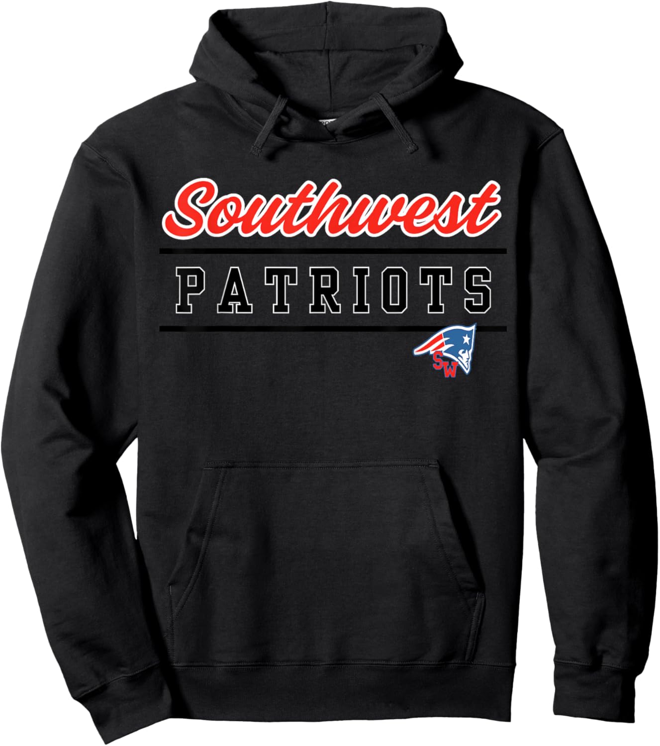 Southwest Magnet High School Patriots Lined Up Hoodie - Hoodie | Black