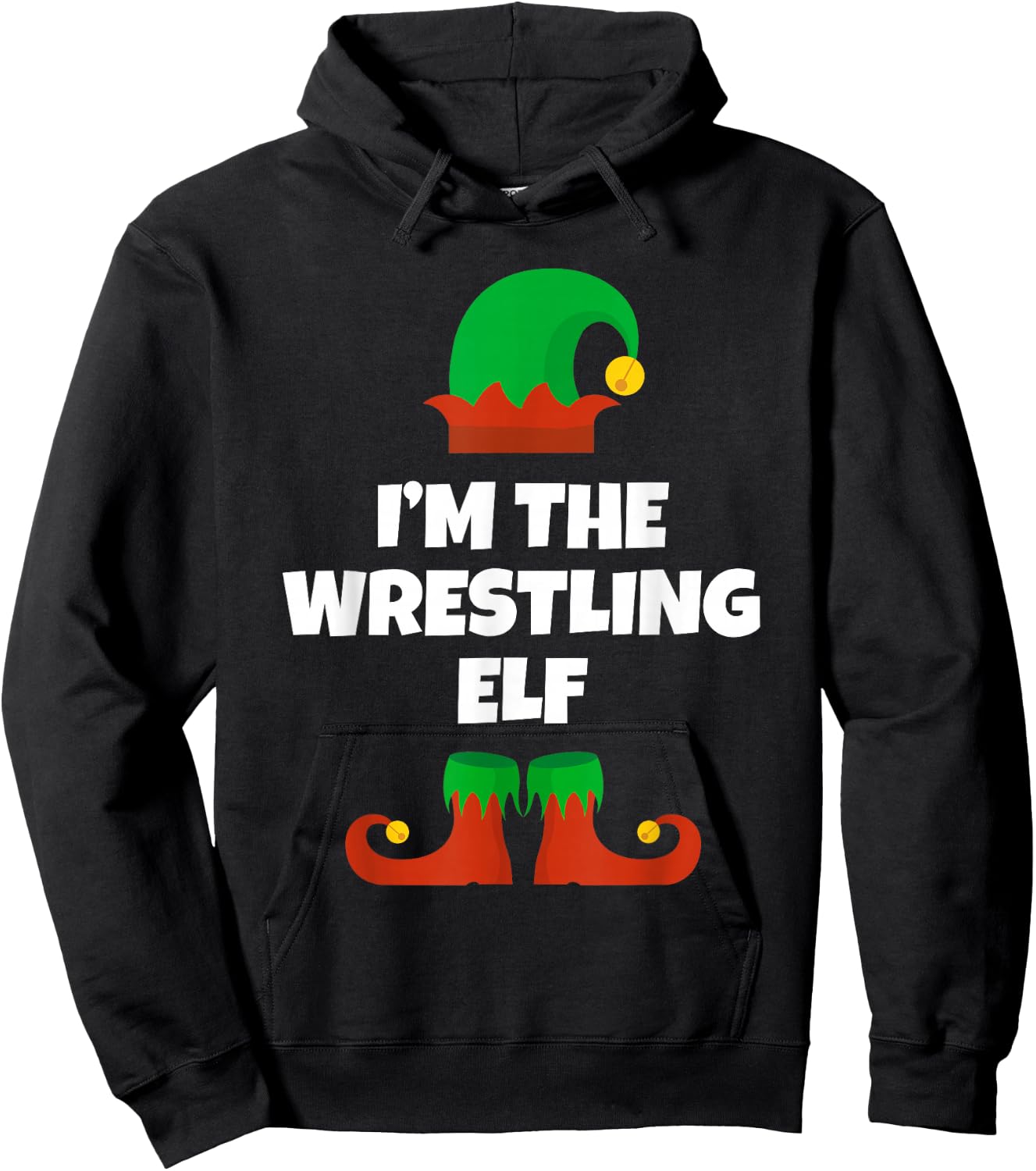 Funny The Wrestling Elf Christmas Xmas Wrestler Hoodie - Hoodie | Black