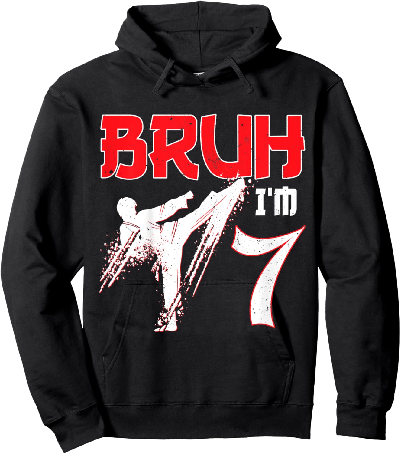 Kids Karate Taekwondo 7 Years Old Birthday Martial Arts For Boys Hoodie - Hoodie | Black