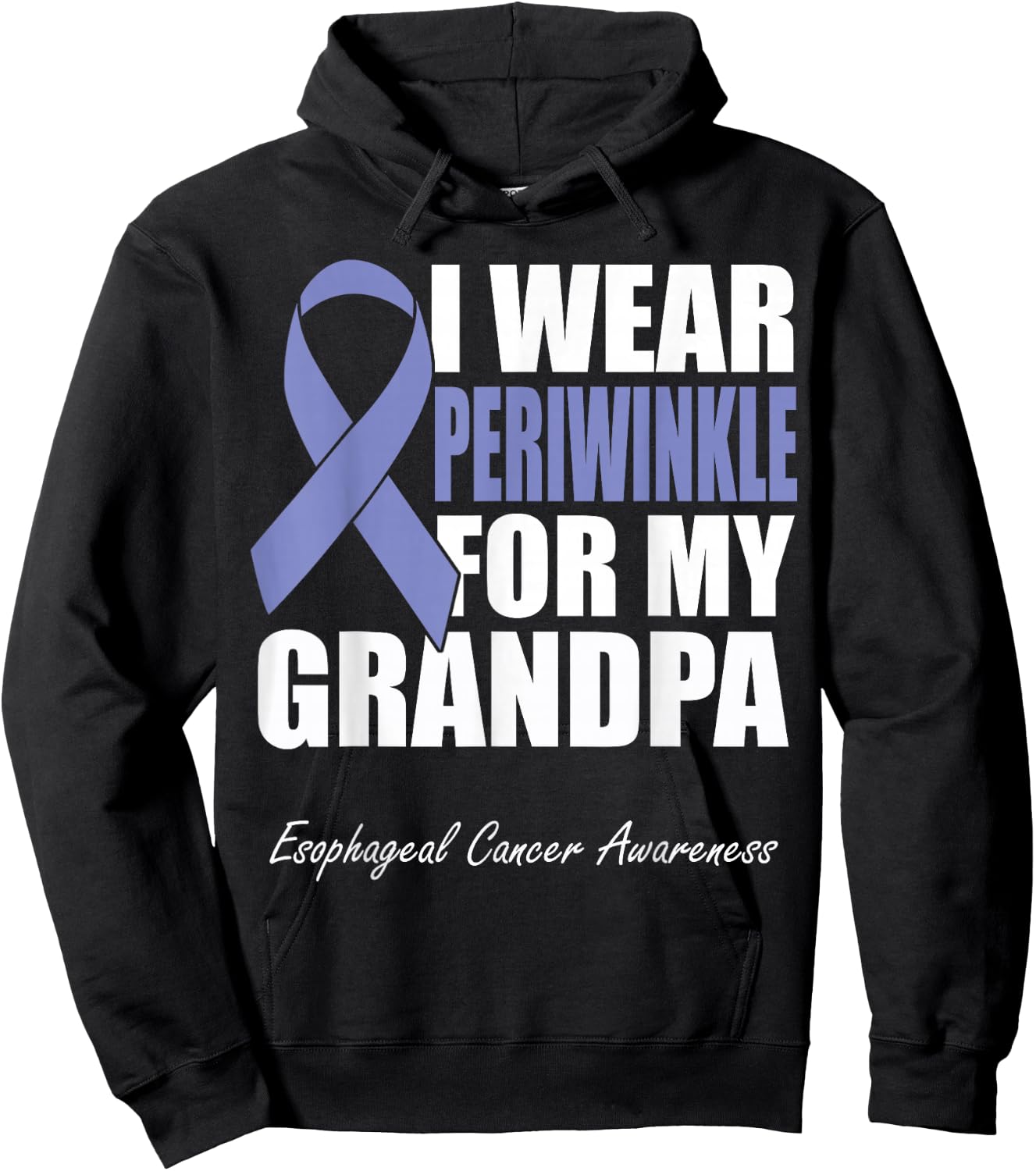 I Wear Periwinkle For My Grandpa Esophageal Cancer Awareness Hoodie - Hoodie | Black