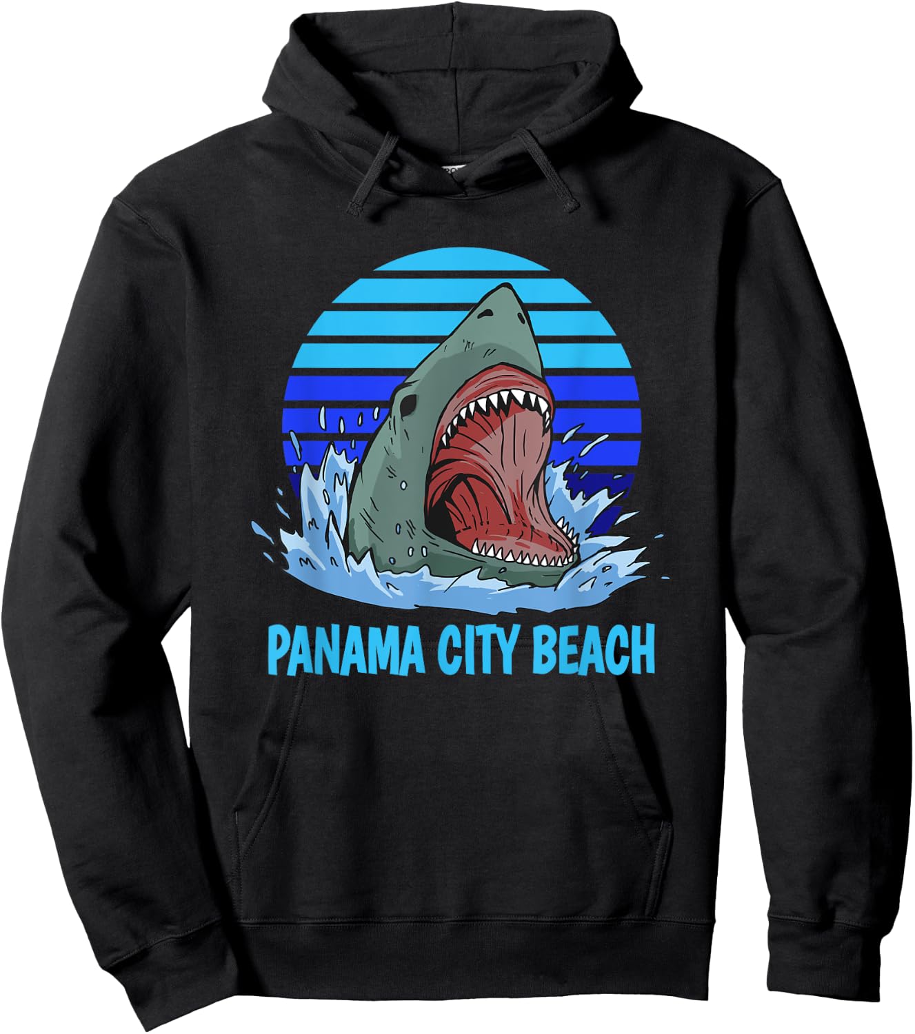 Panama City Beach Vacation Shark Theme Men Women Girls Kids Hoodie - Hoodie | Black