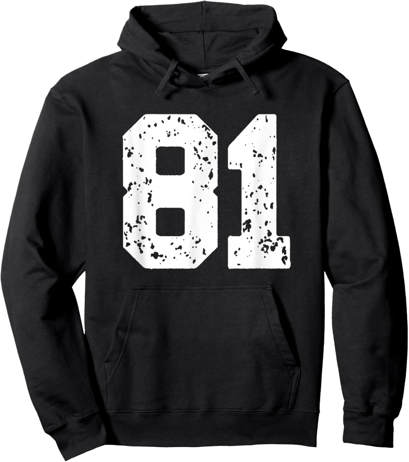 Number 81 White Best Classic College Style Birthday Funny Hoodie - Hoodie | Black