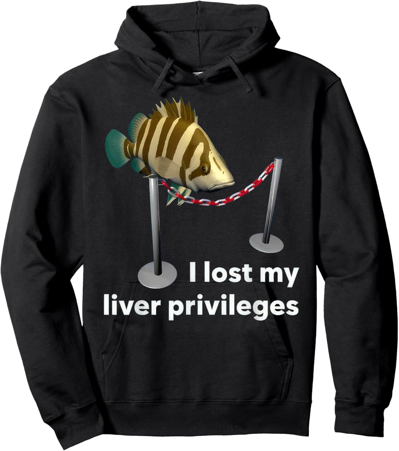 Cawffee I Lost My Liver Privileges Cursed Fish Funny Fish Meme , Small, Black Hoodie - Hoodie | Black