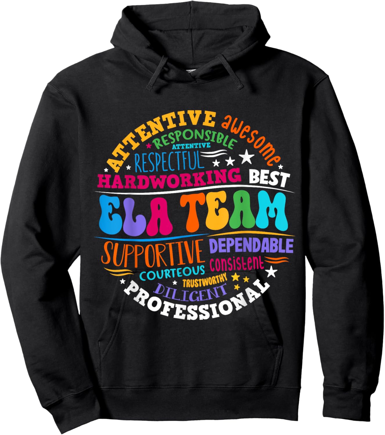 ELA Team Specialist Teacher English Language Arts Hoodie - Hoodie | Black