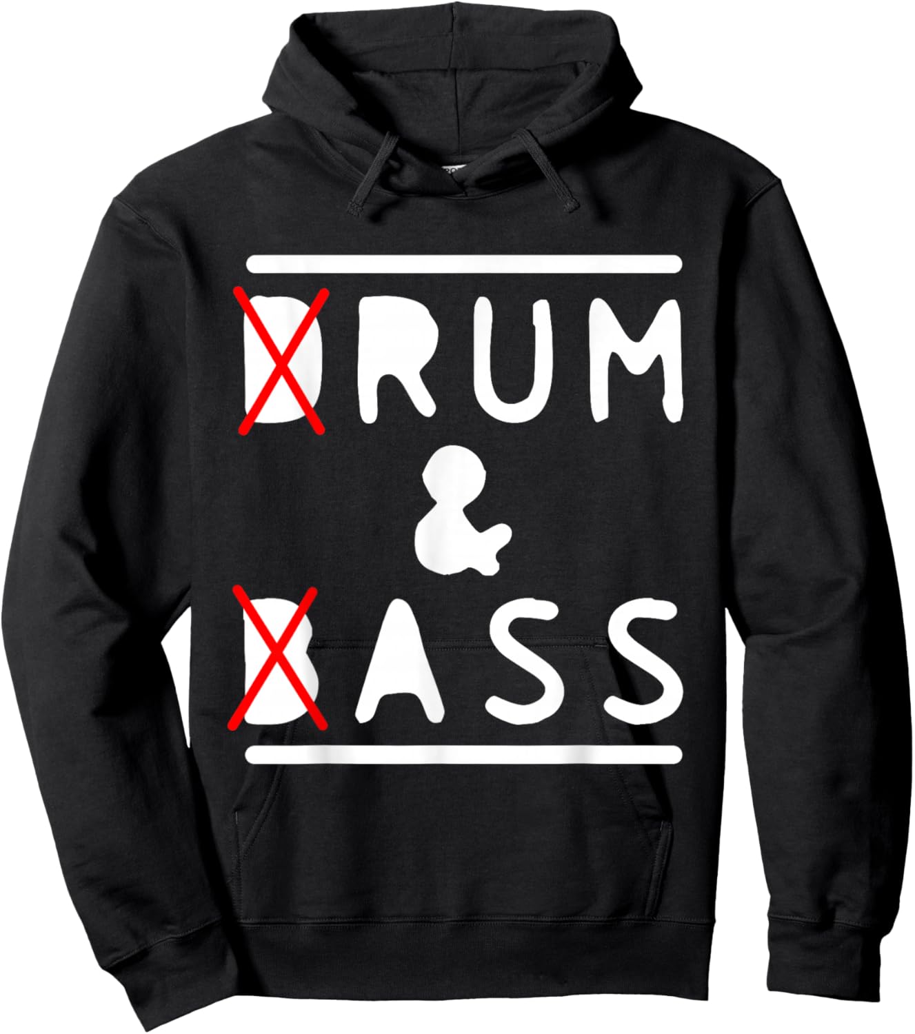 Drum & Bass and Rum & Ass Funny Drummer Bass Guitarist Music Hoodie - Hoodie | Black