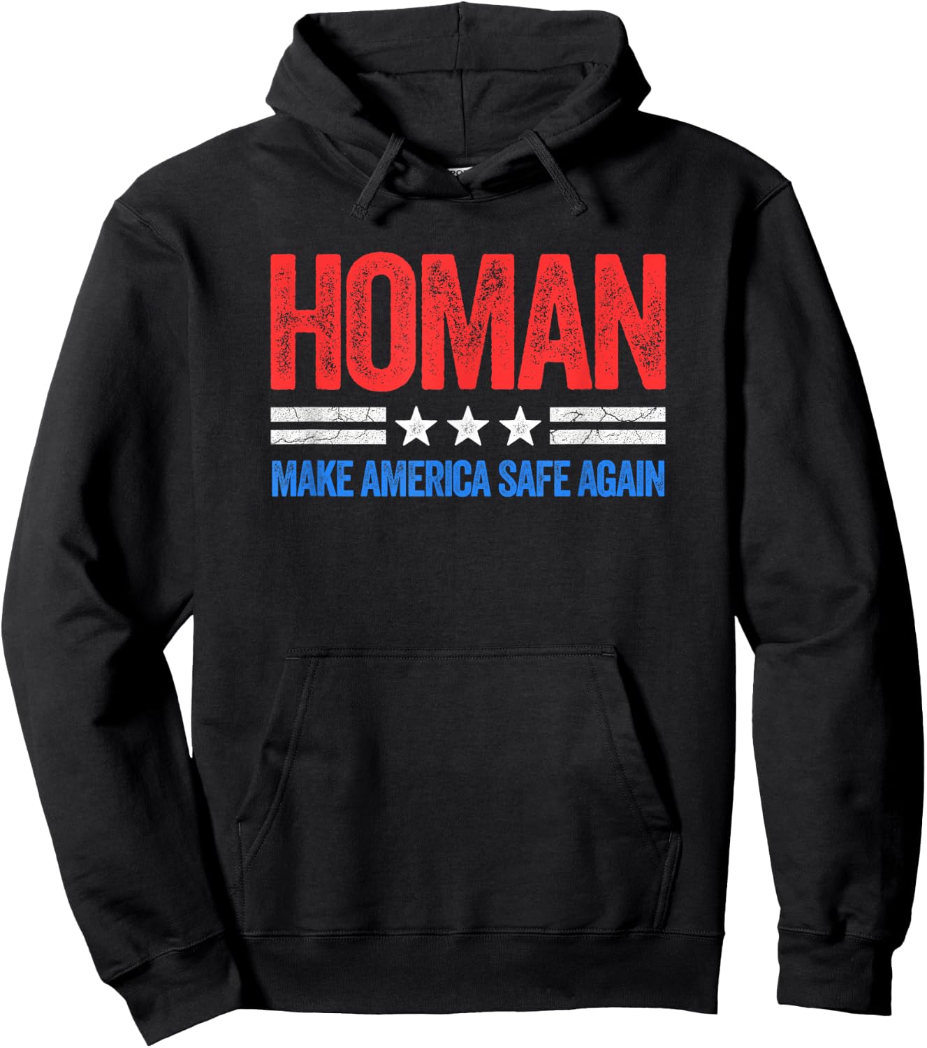 Vintage Style USA Make America Safe Again Tom Homan Funny US Patriotic Party Hoodie - Hoodie | Black