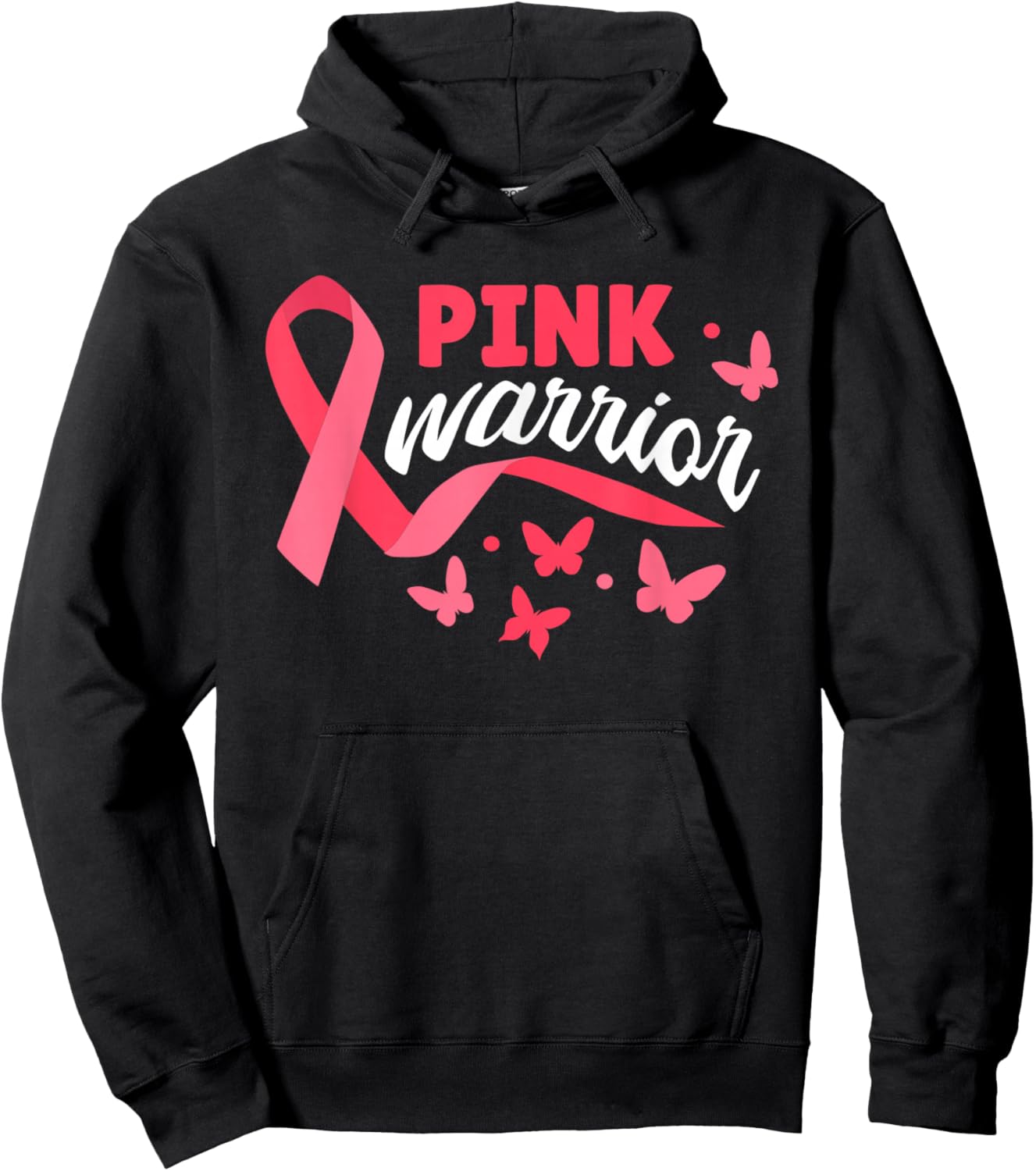 Women Breast Cancer Pink Warrior Shirts, Pink Ribbon Fighter Hoodie - Hoodie | Black