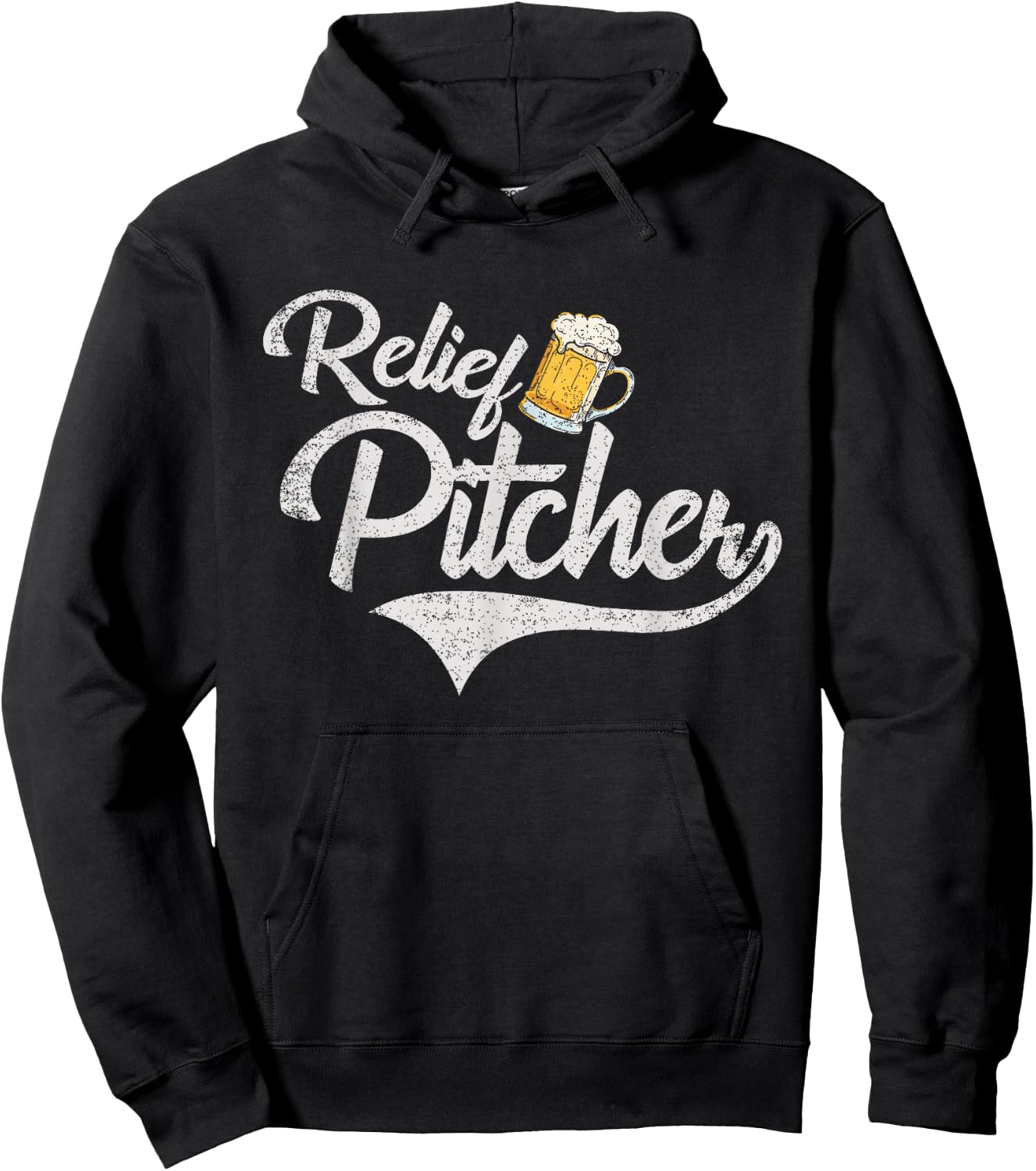 Relief Pitcher Beer and Baseball Funny Hoodie - Hoodie | Black