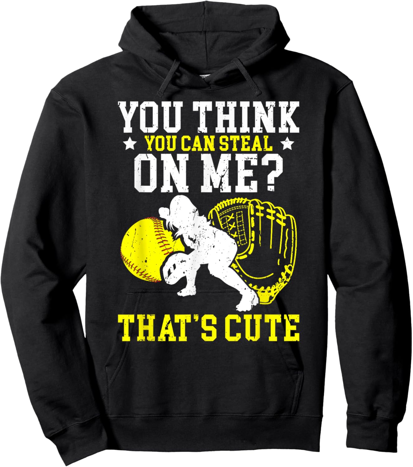 Softball Catcher Funny Girls Softball Catcher Softball Hoodie - Hoodie | Black
