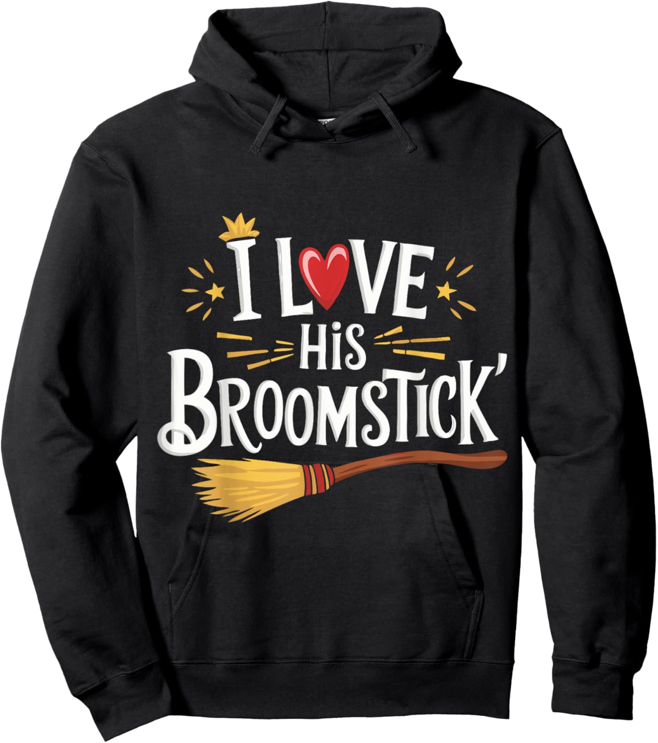 I Love His Broomstick I Love Her Pumpkins Hoodie - Hoodie | Black