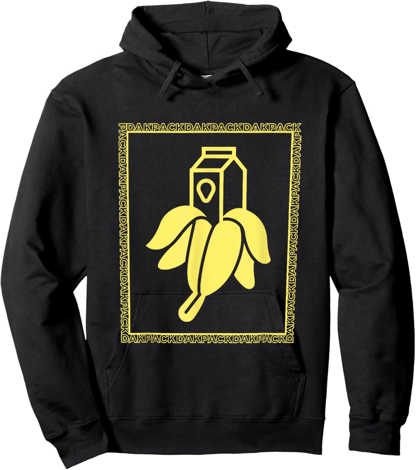 Milky Banana Funny Text Dakpack Vintage Women Kids Hoodie - Hoodie | Black