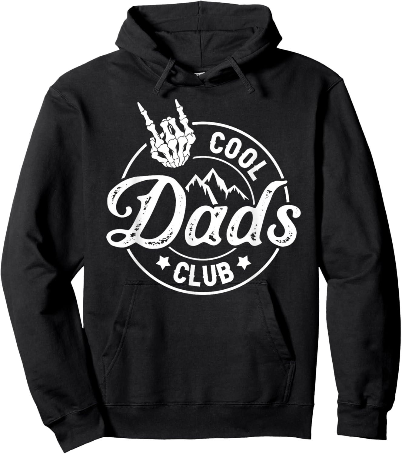 Funny Dad Fathers Day Cool Dads Club Skeleton Hand Hoodie - Hoodie | Black