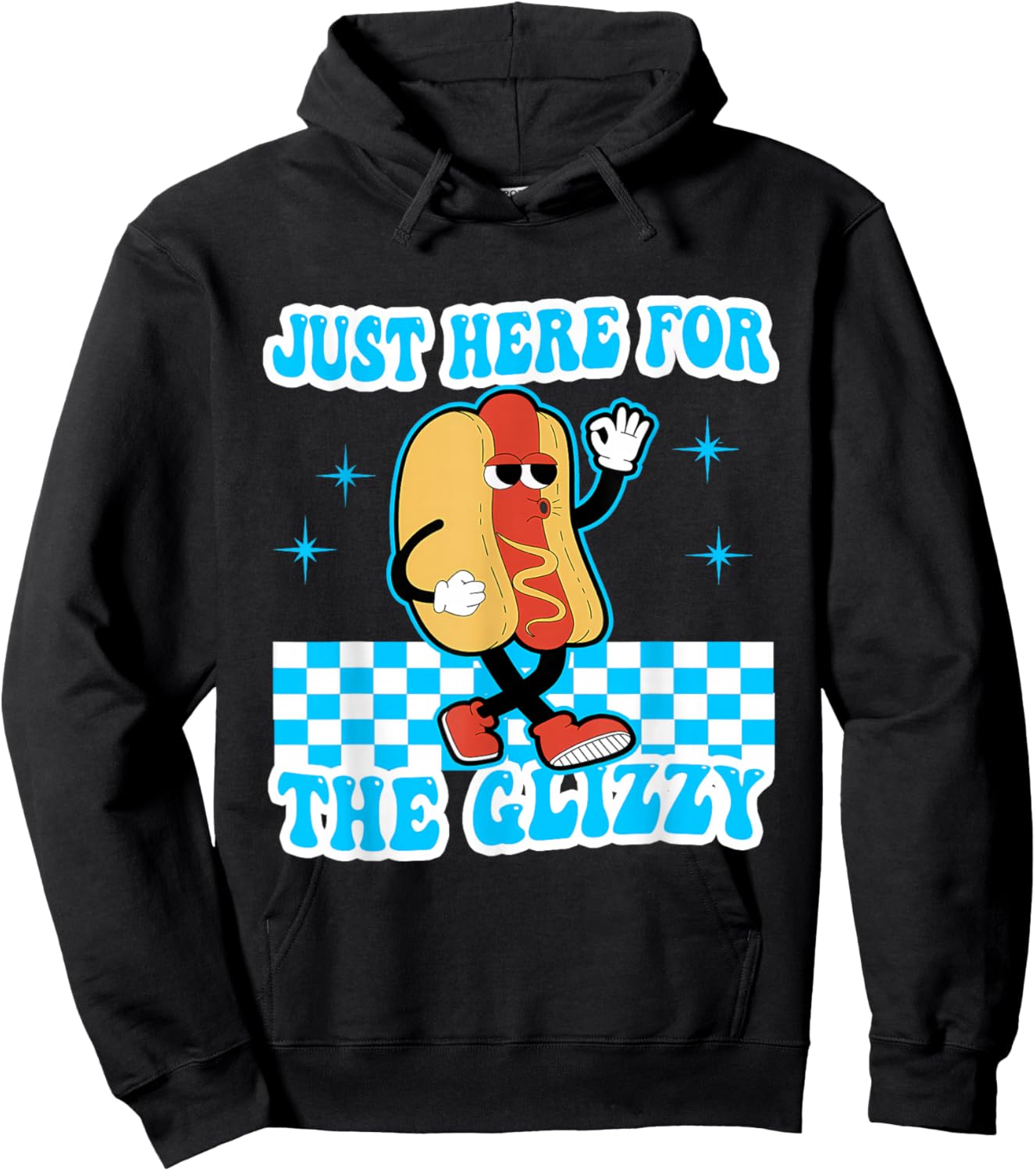 Retro Just Here For The Glizzy Shirt Kids Men Women Funny Hoodie - Hoodie | Black