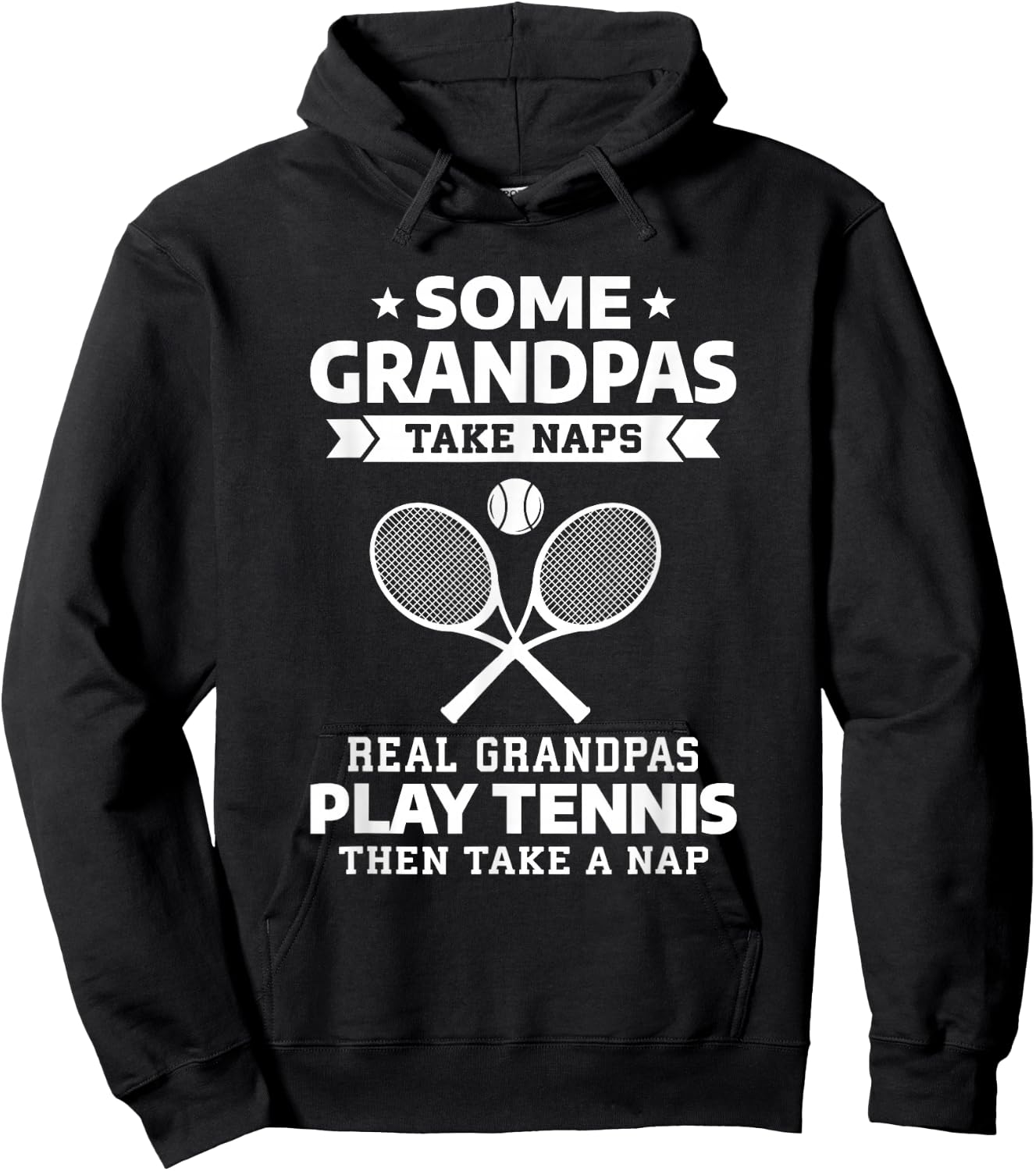 Some Grandpas Take Naps Real Grandpas Play Tennis Hoodie - Hoodie | Black