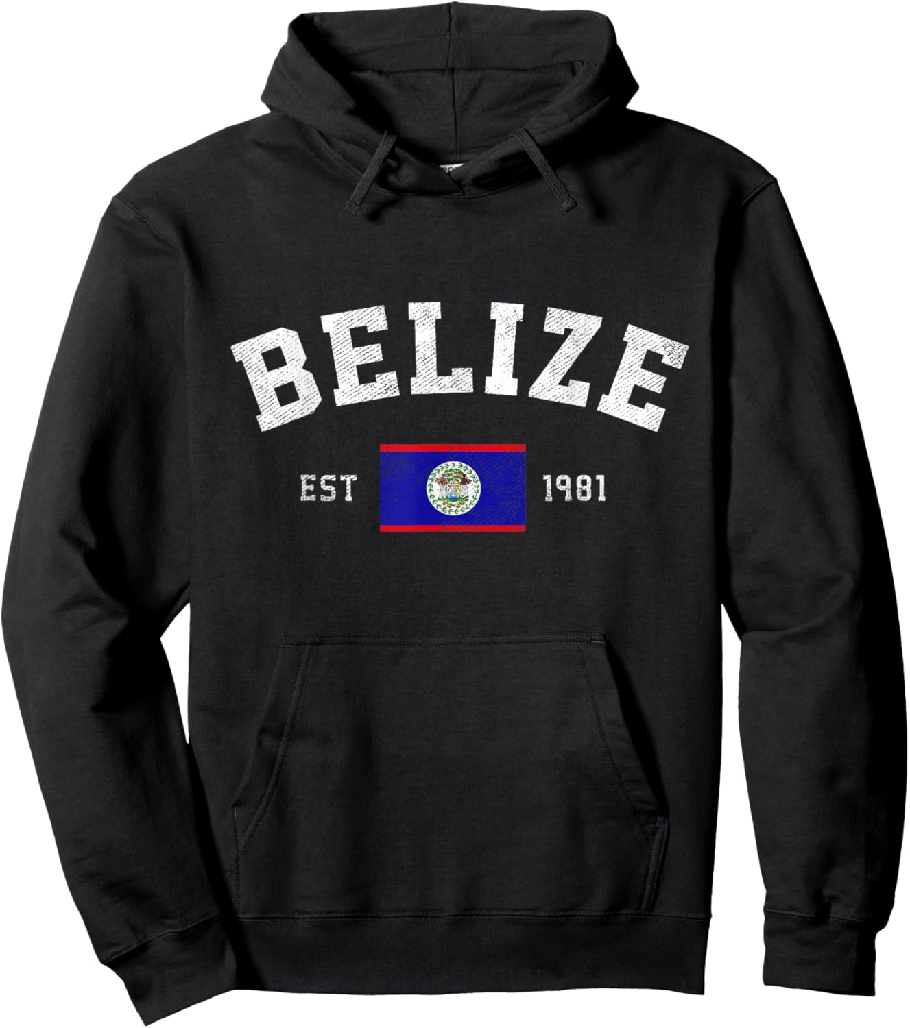 Belize Est. 1981 Belizean Flag Independence Day Hoodie - Hoodie | Black