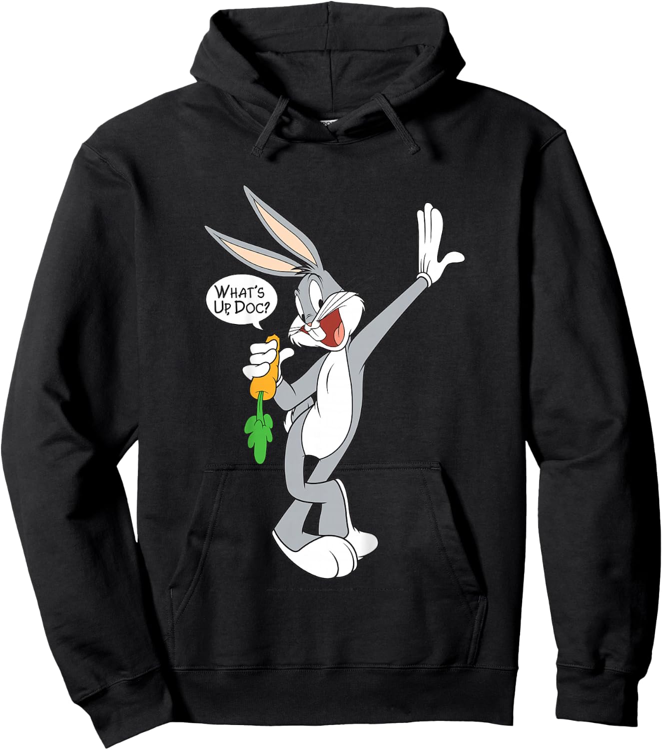 Kids Looney Tunes Bugs Bunny What's Up Doc Portrait Hoodie - Hoodie | Black