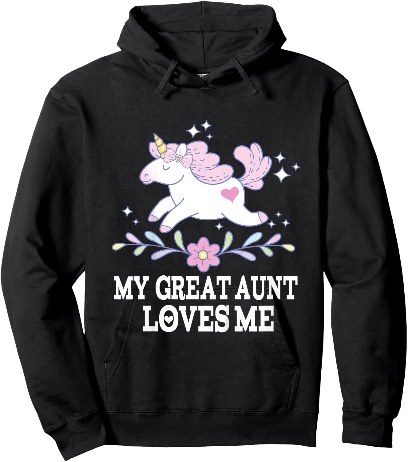 My Great Aunt Loves Me Grand Niece Unicorn Hoodie - Hoodie | Black