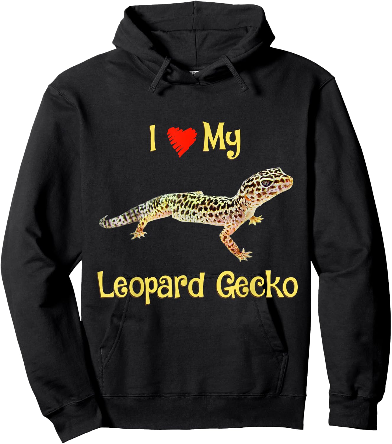 I love my Leopard gecko, Girls boys Adults gift Hoodie - Hoodie | Black