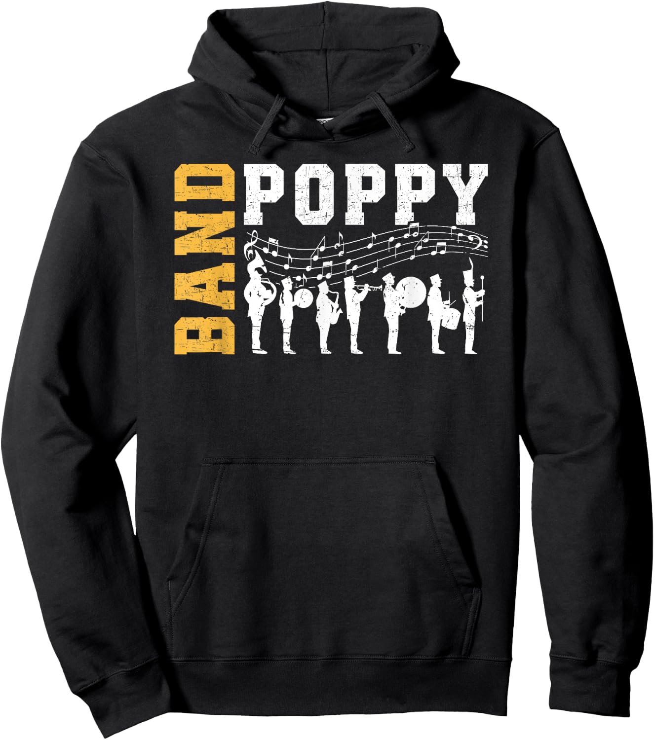 Band Poppy Proud Marching Band Poppy Grandpa Hoodie - Hoodie | Black