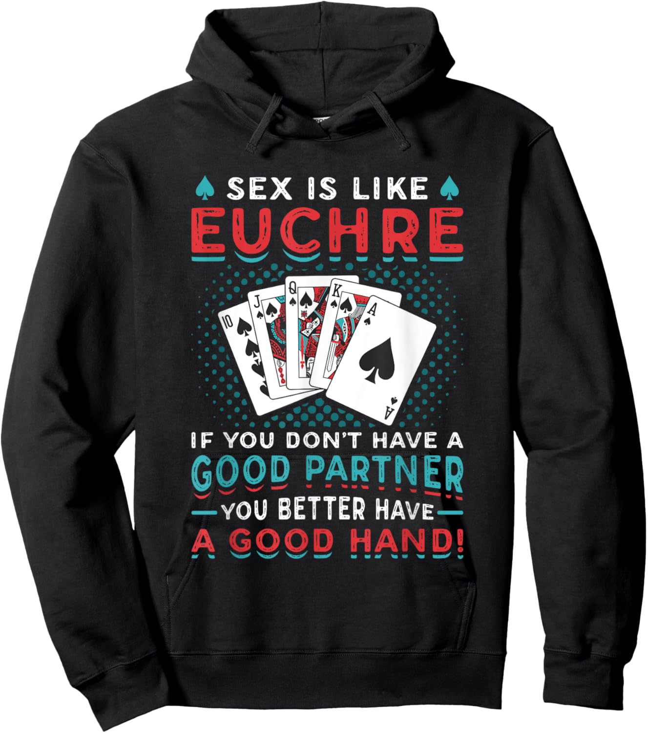 Euchre Partner Good Hand Funny Euchre Player Hoodie - Hoodie | Black