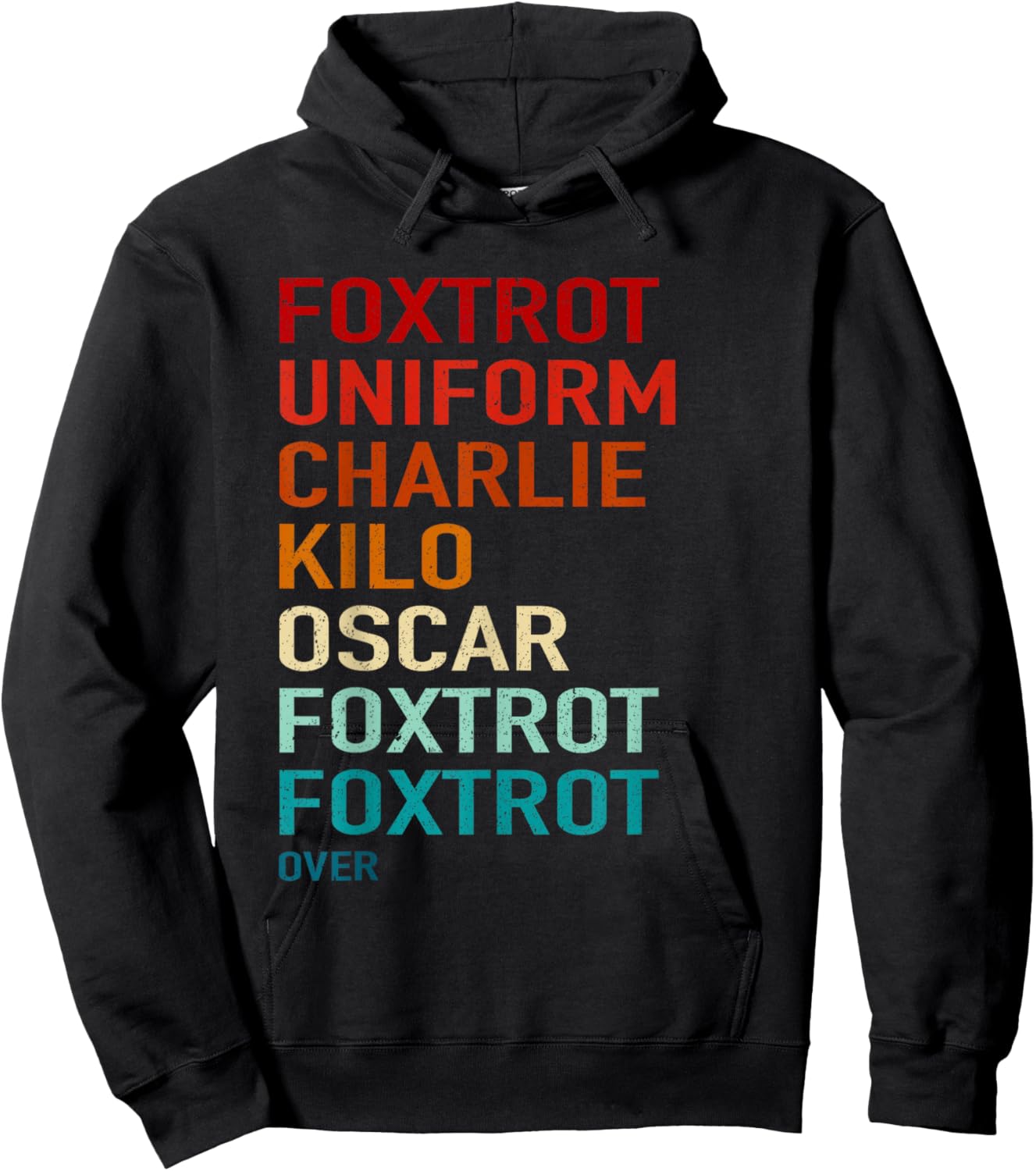FuckOff Military Alphabet Style MIlitary Funny Soldier Hoodie - Hoodie | Black