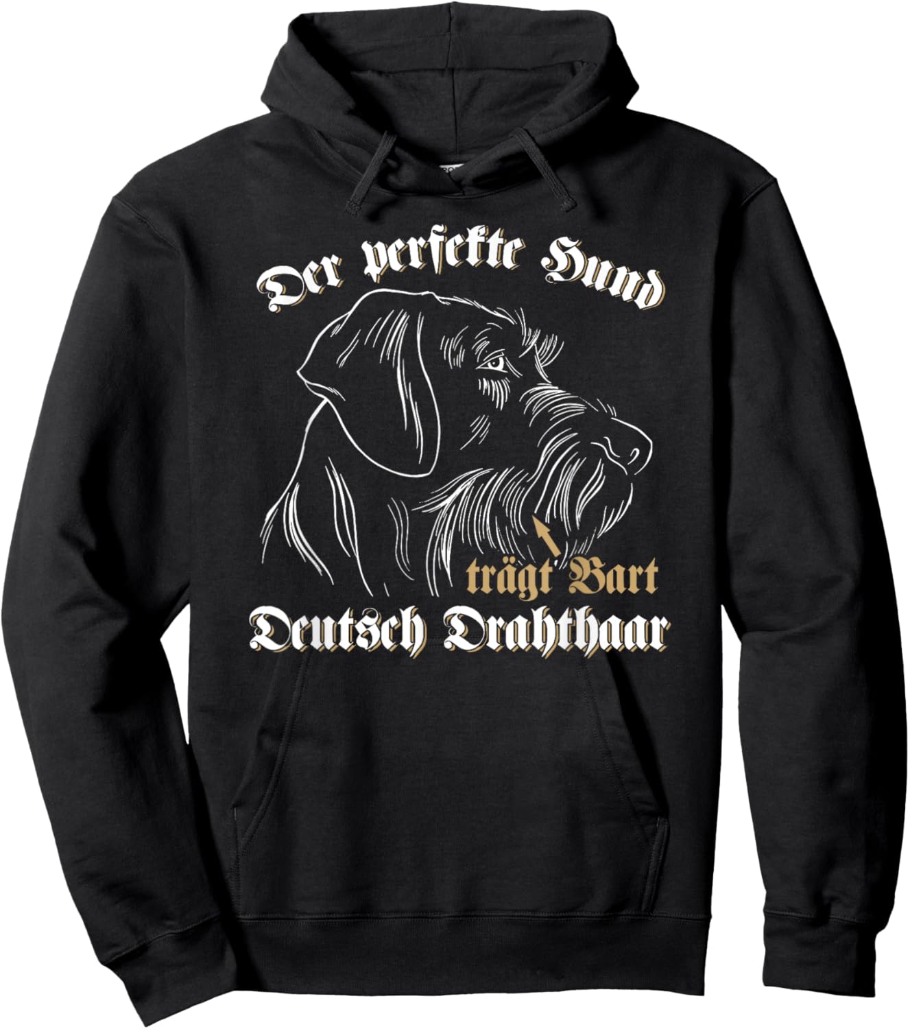 German Wirehaired The Perfect Dog Wearing Beard Dog Head Hoodie - Hoodie | Black