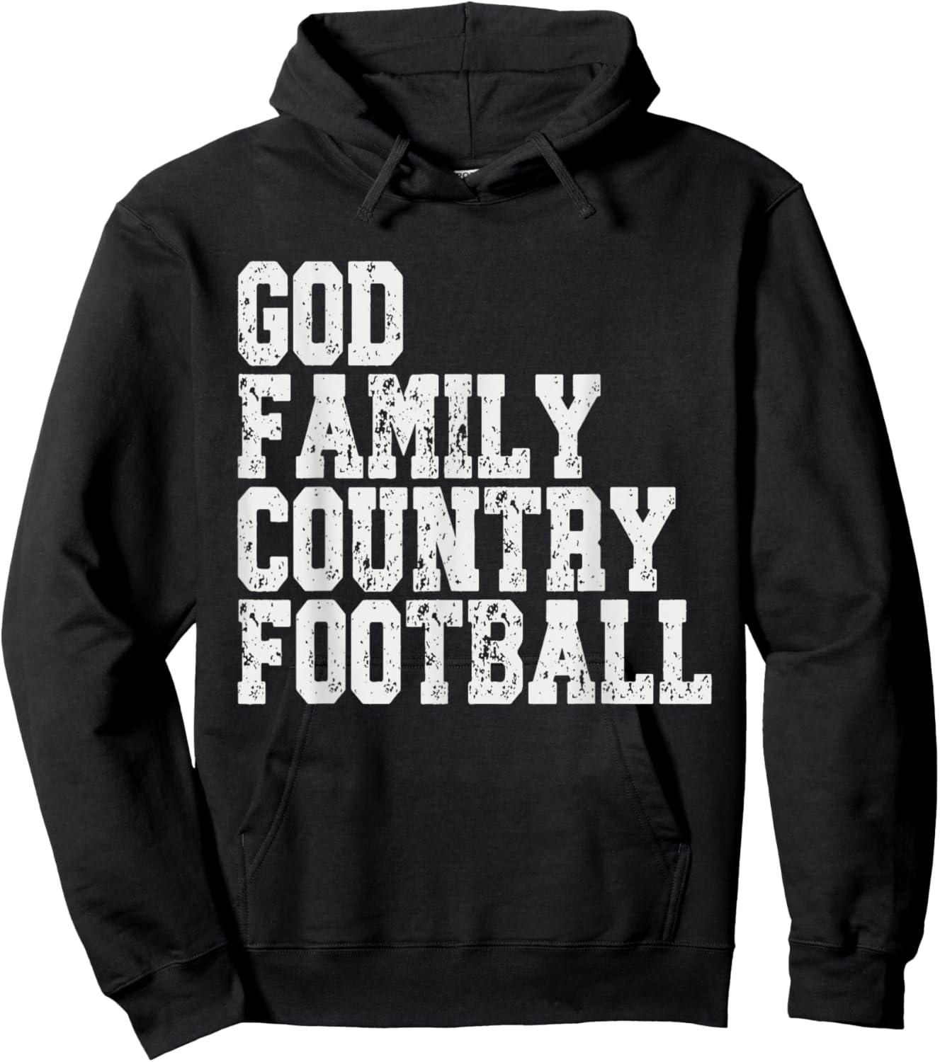 Vintage God Family Country Football , Women, & Kids Hoodie - Hoodie | Black