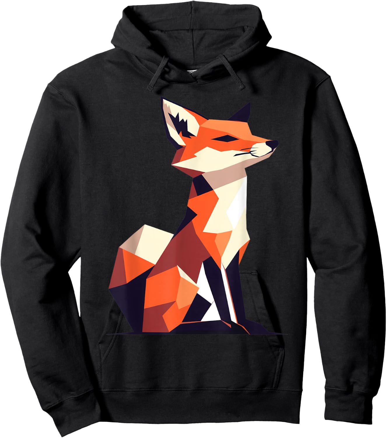 Geometric Fox Animal Forest Nature Wildlife Men Women Kids Hoodie - Hoodie | Black