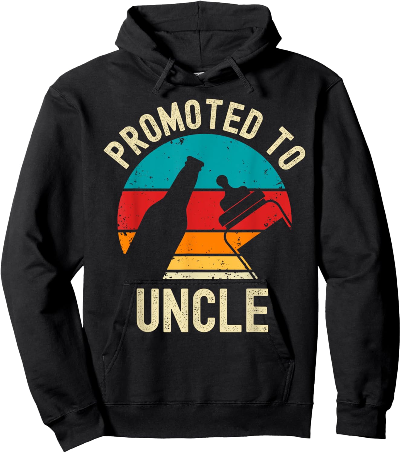 Promoted to Uncle 2024 New Baby Announcement Beer Lover Hoodie - Hoodie | Black