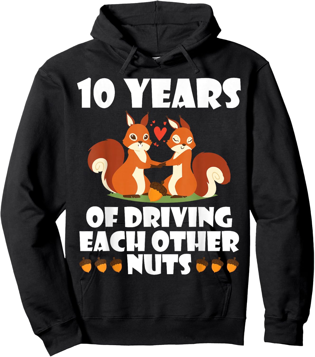 Fox Husband Wife Married 10 Years, Driving Each Other Crazy Hoodie - Hoodie | Black