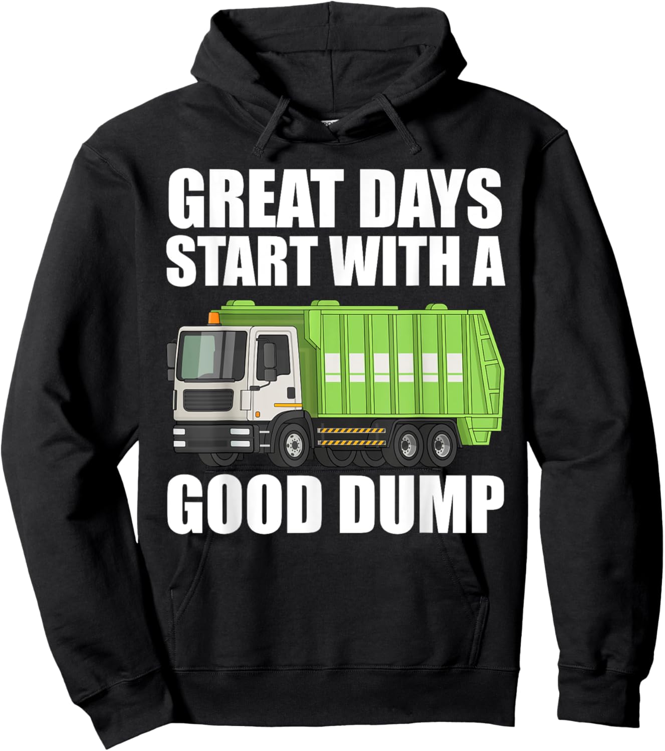 Funny Garbage Truck Art For Boys Toddler Waste Garbage Truck Hoodie - Hoodie | Black