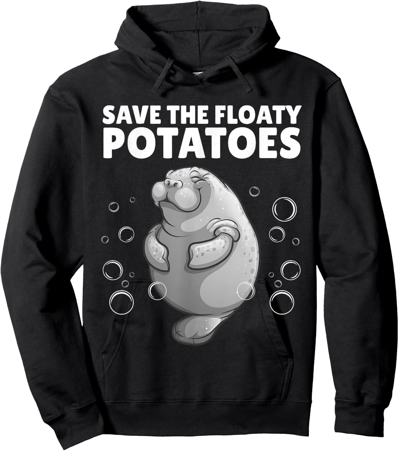 Cool Manatee Design Women Kids Sea Cow Manatee Lover Hoodie - Hoodie | Black