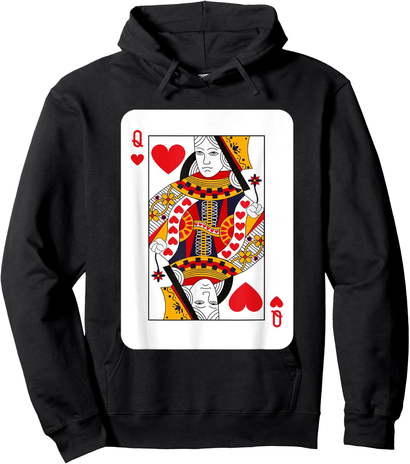 Queen of Hearts Playing Cards Halloween Costume Deck Cards Hoodie - Hoodie | Black