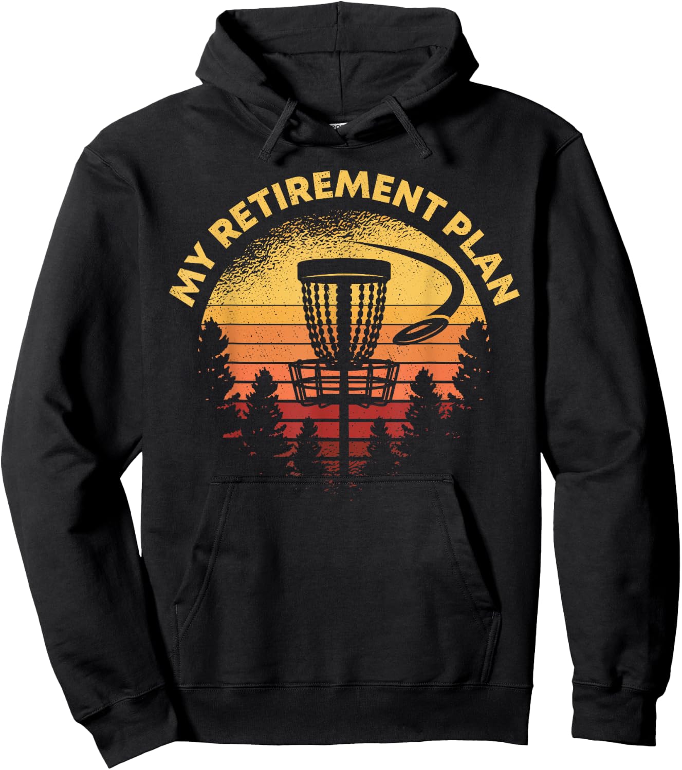 Disc Golf My Retirement Plan Retro Grandpa Gift Hole In One Hoodie - Hoodie | Black