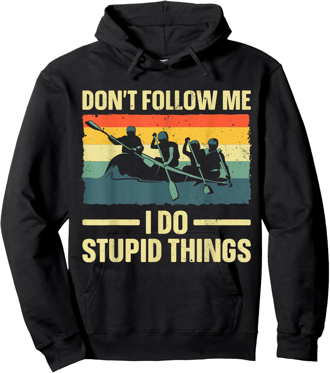 Best Rafting Art Women Whitewater River Raft Rafting Hoodie - Hoodie | Black