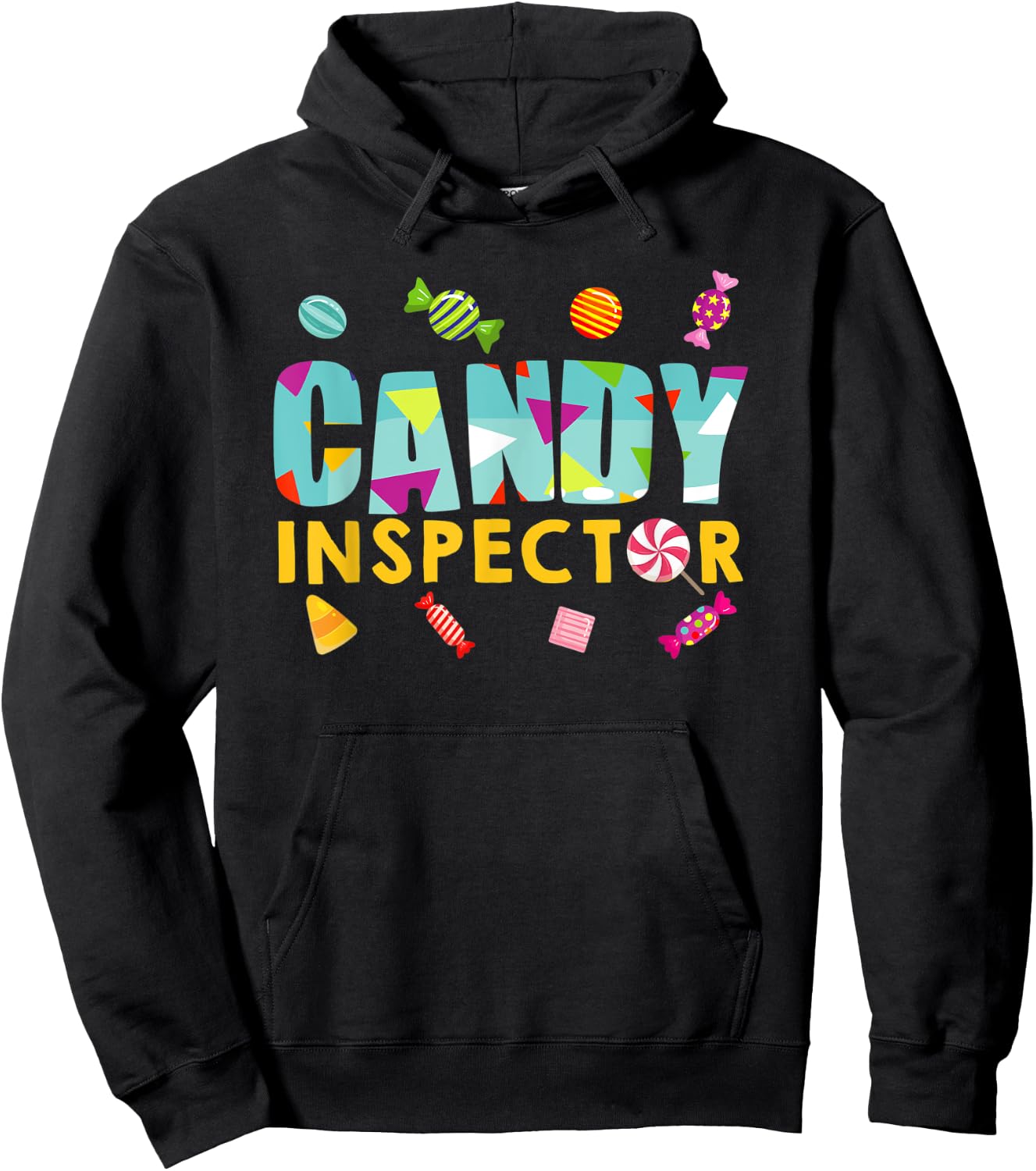 Candy Inspector Funny Halloween Trick Or Treat Gift Hoodie - Hoodie | Black