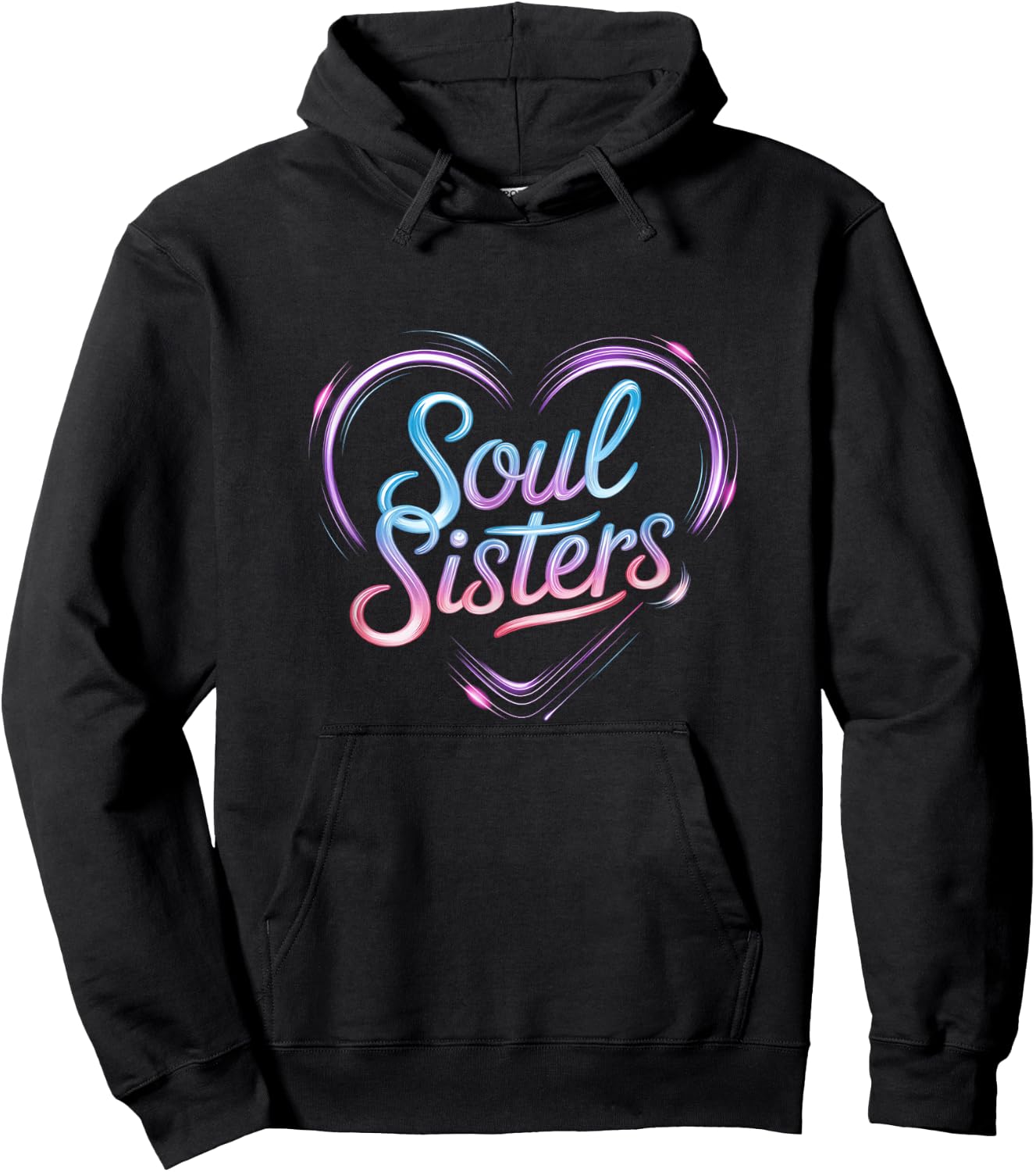 Vibrant Soul Sisters Heart Design Hoodie - Hoodie | Black