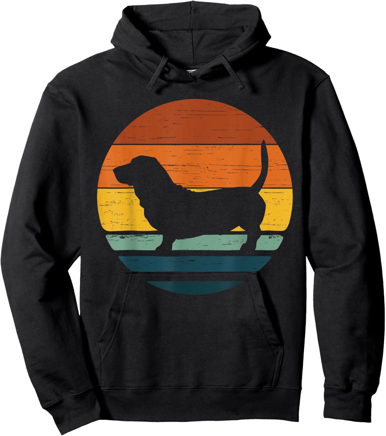 Bassador Vintage Retro Mom Dad Dog Women Girls Kids Hoodie - Hoodie | Black