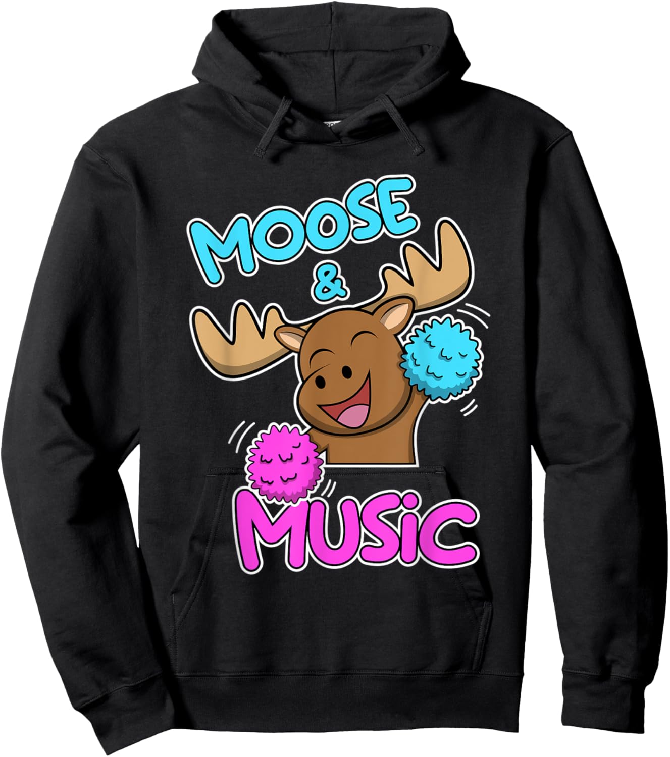 Dancing Moose Music Notes Musician Deer Elk Hoodie - Hoodie | Black