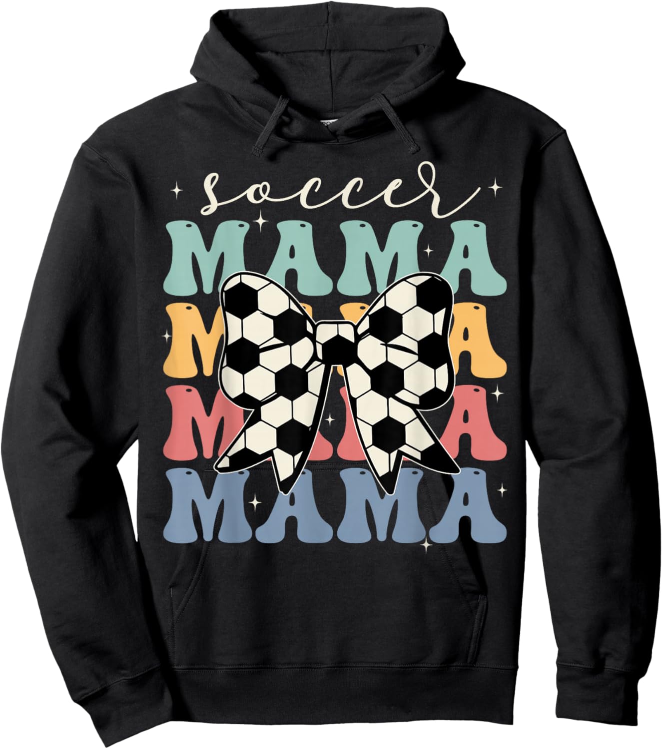 Soccer Mama Retro Groovy Soccer Softball Mom Hoodie - Hoodie | Black