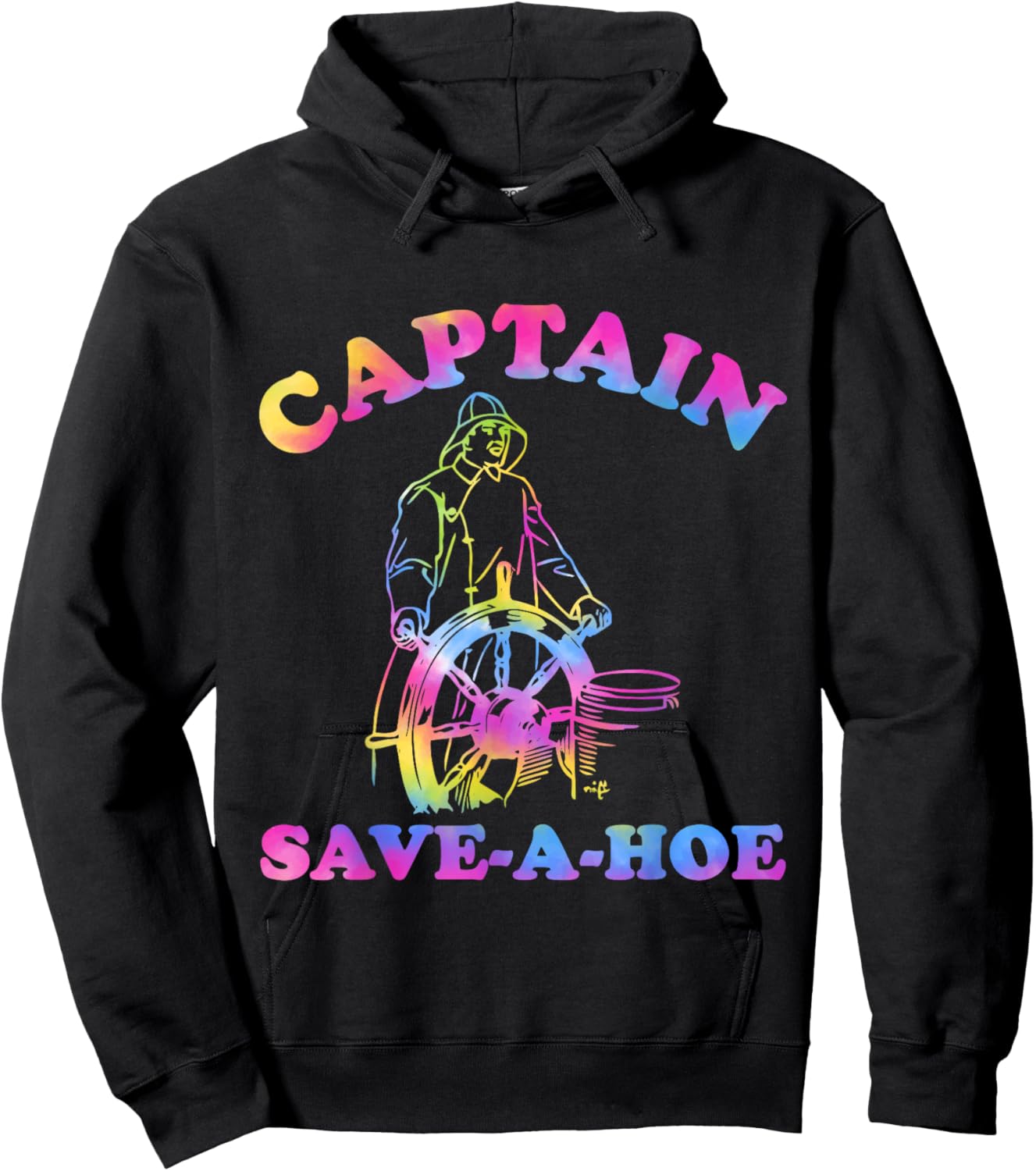 Captain Save-A-Hoe Hippie Design Hoodie - Hoodie | Black