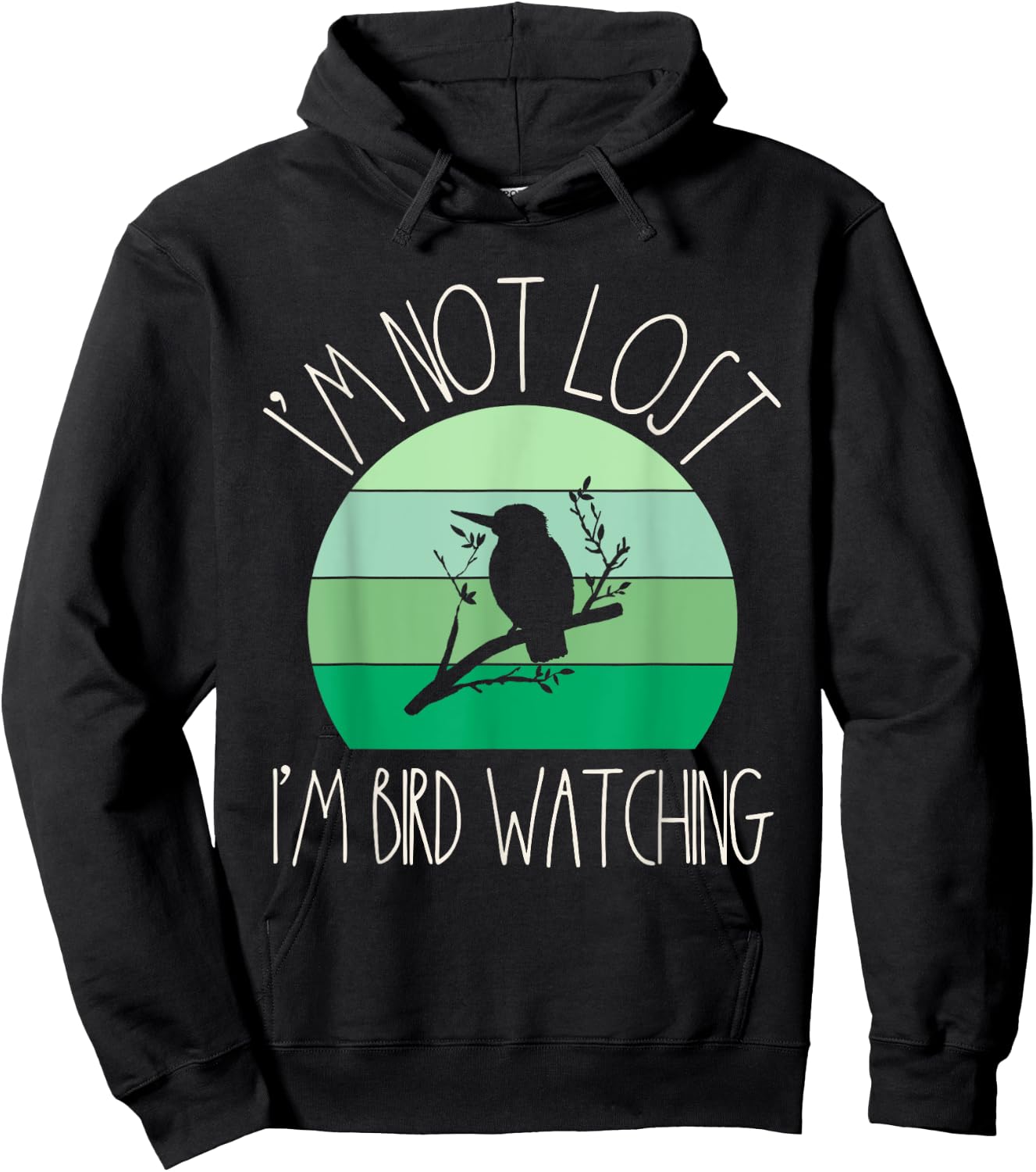 Funny Birder Retro Women Birding Ornithology Bird Watcher Hoodie - Hoodie | Black